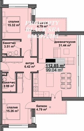 Продава 3-СТАЕН, гр. Бургас, Славейков, снимка 2 - Апартаменти - 54559841