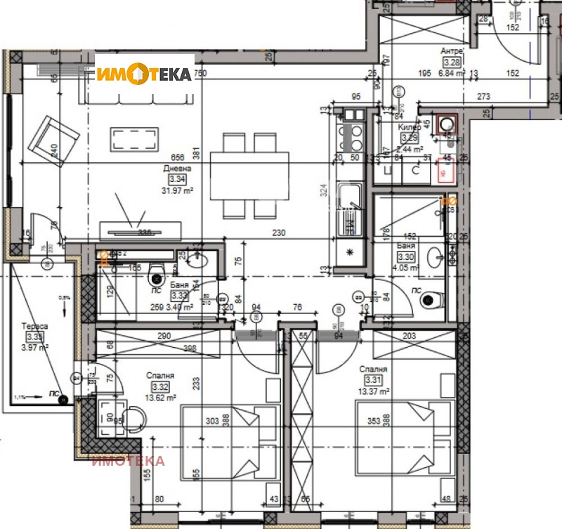 En venta  2 dormitorios Sofia , Jladilnika , 116 metros cuadrados | 62784065 - imagen [6]