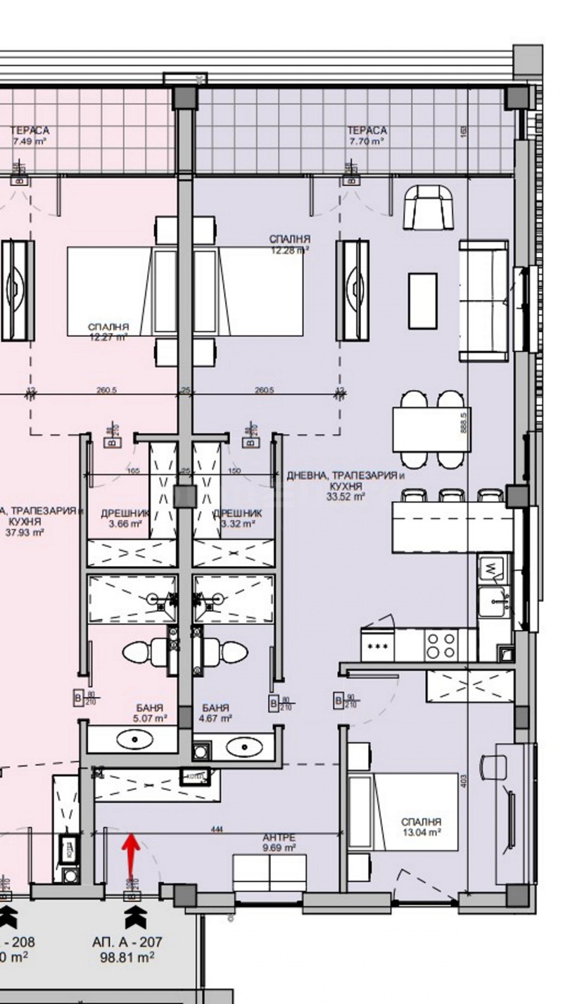 Продаја  1 спаваћа соба регион Софиа , к.к. Боровец , 122 м2 | 11316489 - слика [4]