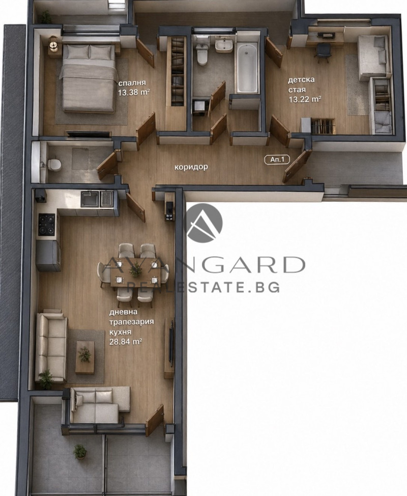 Продава 3-СТАЕН в град Пловдив, Кючук Париж - 113 кв.м / 203 199 € » 397 422.70 лв., АВАНГАРД РИЪЛ ЕСТЕЙТ