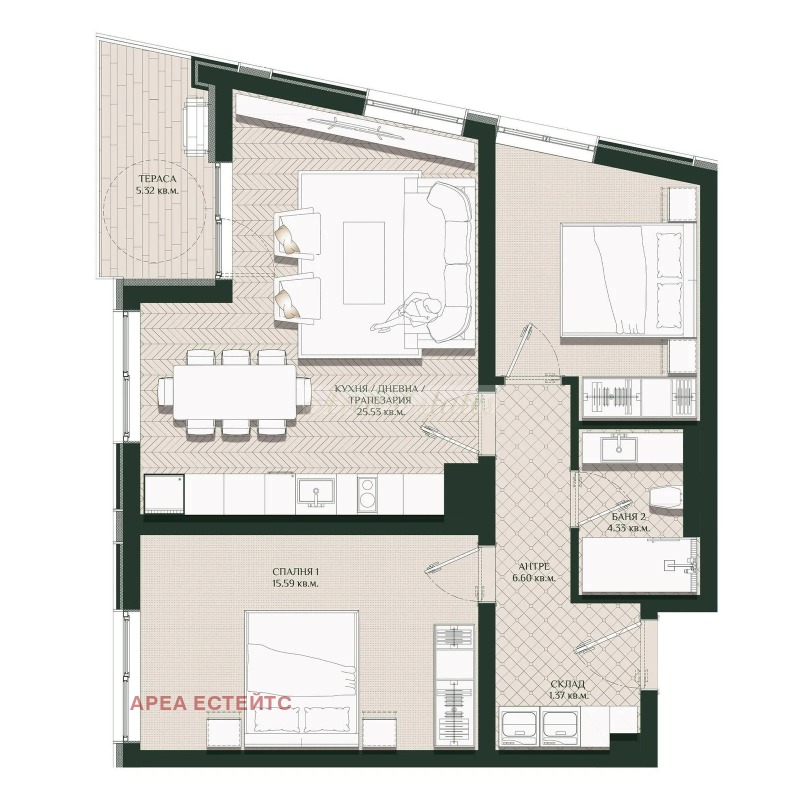 Продава 3-СТАЕН, гр. Бургас, област Бургас, снимка 2 - Апартаменти - 53028114