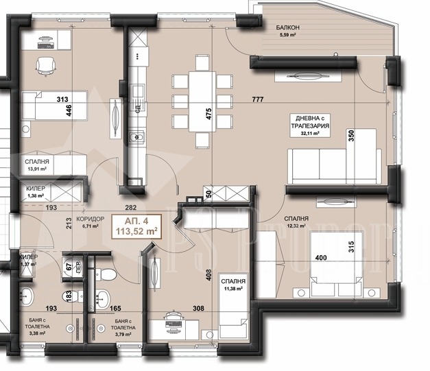 Продава 4-СТАЕН, гр. Стара Загора, Загорка, снимка 2 - Апартаменти - 56474591