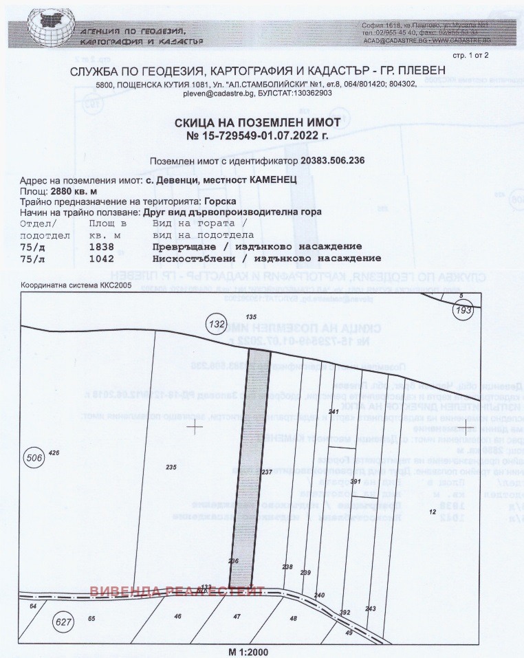 Продава ПАРЦЕЛ, с. Девенци, област Плевен, снимка 2 - Парцели - 55941699