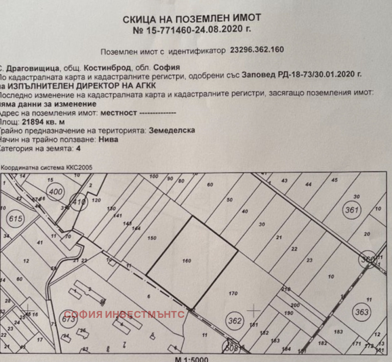 Продава ЗЕМЕДЕЛСКА ЗЕМЯ, с. Драговищица, област София област, снимка 1 - Земеделска земя - 48212269