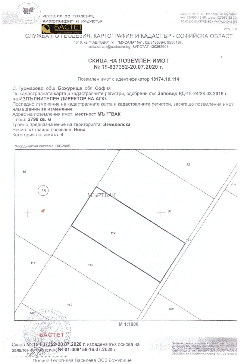 Eladó  Cselekmény régió Sofia , Gurmazovo , 2798 négyzetméter | 69246251