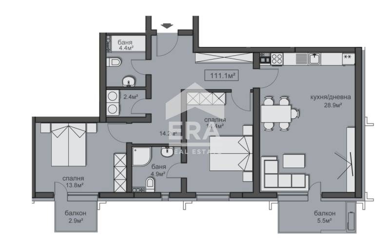 Myytävänä  2 makuuhuonetta Sofia , Krasno selo , 150 neliömetriä | 70075712 - kuva [16]