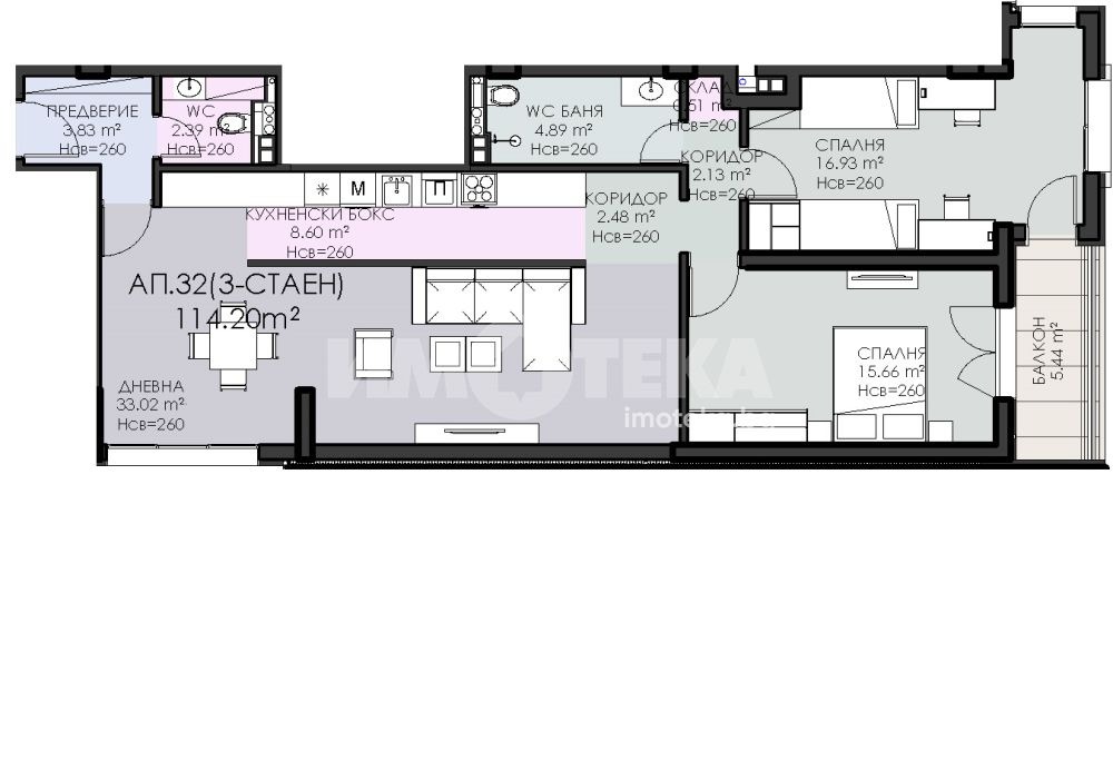 Продава 3-СТАЕН, гр. София, Овча купел, снимка 4 - Апартаменти - 54507174