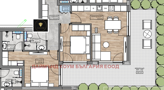 En venta  2 dormitorios Plovdiv , Karshiyaka , 128 metros cuadrados | 17912255 - imagen [2]