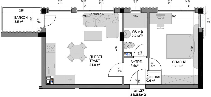 Продава  2-стаен град Варна , Владислав Варненчик 1 , 62 кв.м | 76798712 - изображение [2]