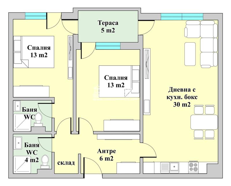 На продаж  2 спальні Пловдив , Христо Смирненски , 102 кв.м | 34408763 - зображення [2]