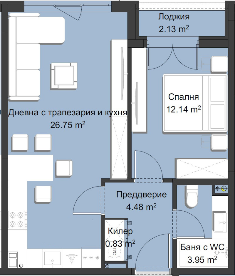 На продаж  1 спальня Пловдив , Христо Смирненски , 71 кв.м | 61779663 - зображення [2]