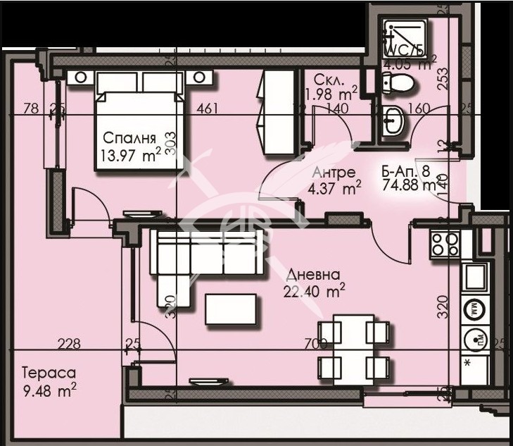 Продава  2-стаен град Бургас , Изгрев , 74 кв.м | 15241218 - изображение [2]