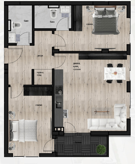 Na prodej  2 ložnice Plovdiv , Kjučuk Pariž , 100 m2 | 57866168