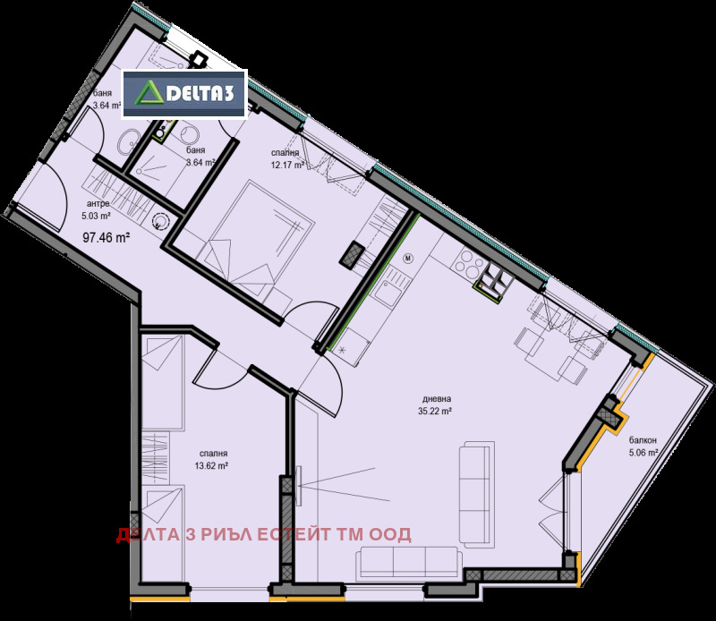 En venta  2 dormitorios Sofia , Ovcha kupel , 116 metros cuadrados | 70202019 - imagen [2]