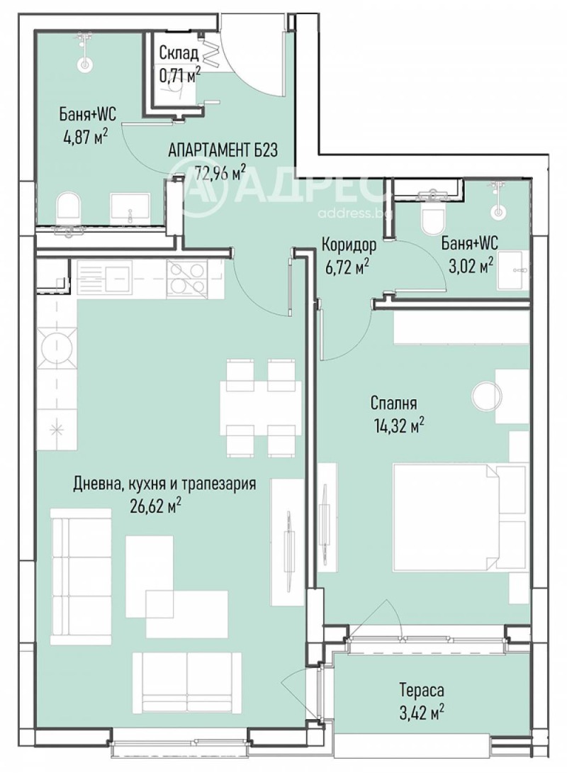 Na prodej  1 ložnice Sofia , Mladost 4 , 92 m2 | 59734269 - obraz [2]