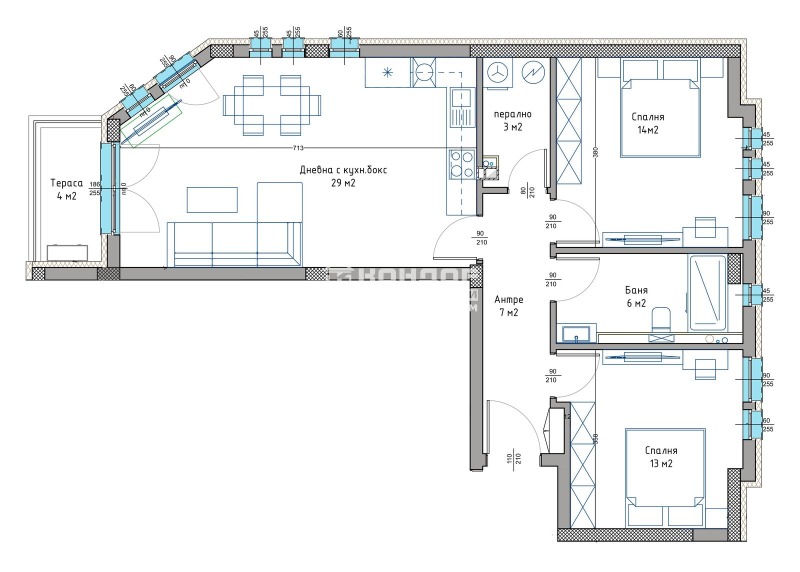 Na prodej  2 ložnice Plovdiv , Christo Smirnenski , 103 m2 | 40921860 - obraz [2]