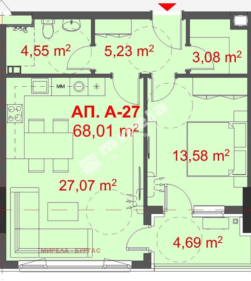 Zu verkaufen  1 Schlafzimmer Burgas , Slawejkow , 79 qm | 37989883 - Bild [2]