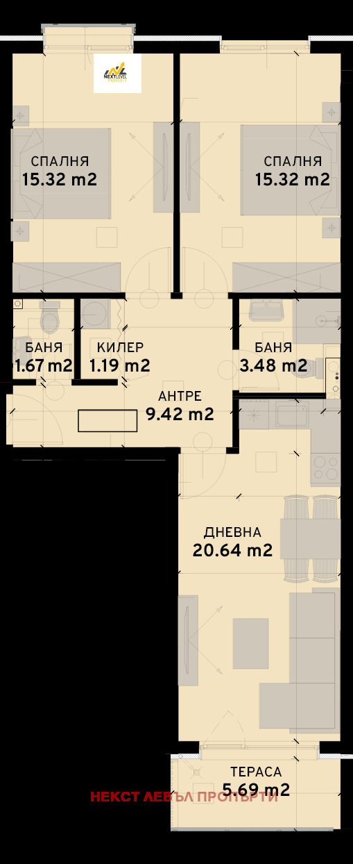 In vendita  2 camere da letto Sofia , Ovcha kupel 2 , 93 mq | 66063840