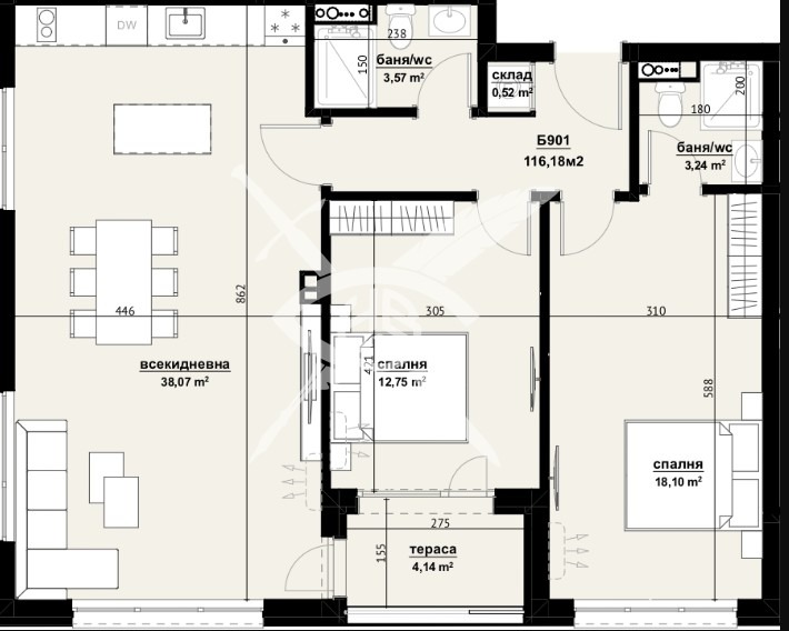 Продава 3-СТАЕН, гр. Бургас, Изгрев, снимка 1 - Aпартаменти - 48112691