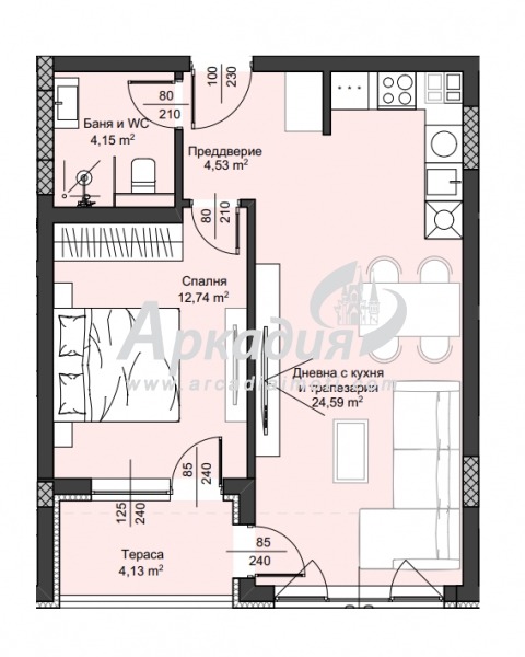 For Sale  1 bedroom Plovdiv , Hristo Smirnenski , 67 sq.m | 39122505 - image [2]