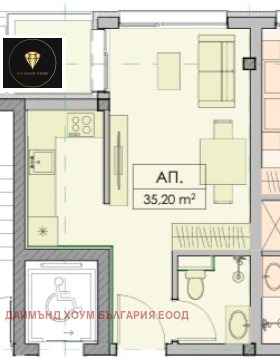 De vânzare  Studio Plovdiv , Proslav , 40 mp | 25596744 - imagine [2]