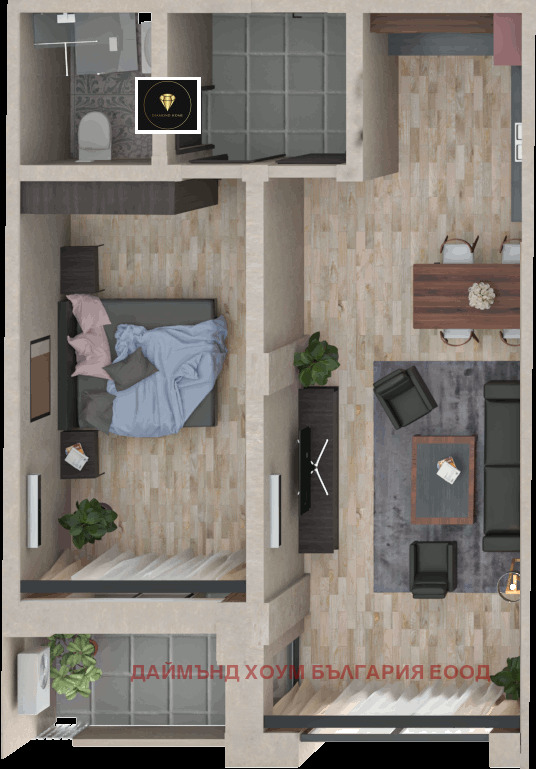 À venda  1 quarto Plovdiv , Hristo Smirnenski , 72 m² | 79651125 - imagem [8]