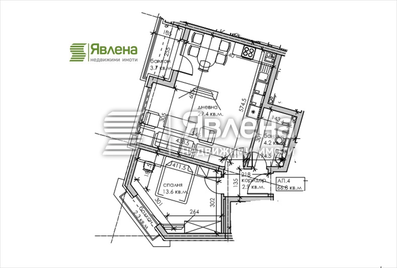 Продава  2-стаен, град София, Триъгълника •  145 000 EUR • ID 52696037 — holmes.bg - [1] 