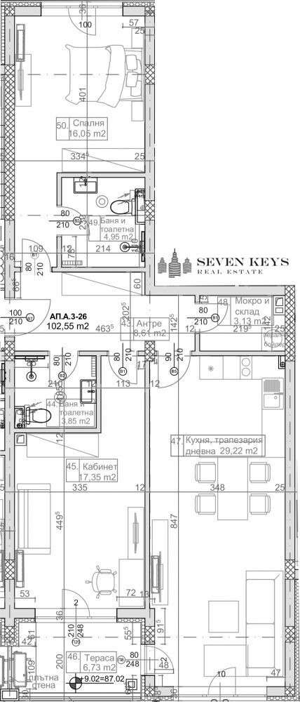 Продава 3-СТАЕН, гр. Варна, м-т Манастирски рид, снимка 5 - Апартаменти - 53160604