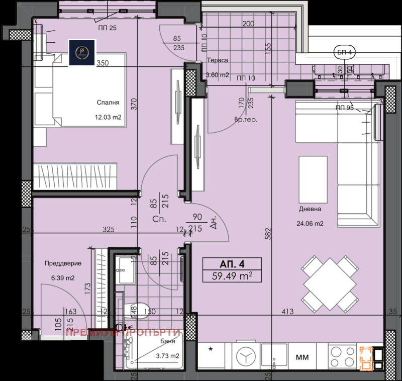 Продава 2-СТАЕН, гр. Пловдив, Гагарин, снимка 1 - Aпартаменти - 49161956