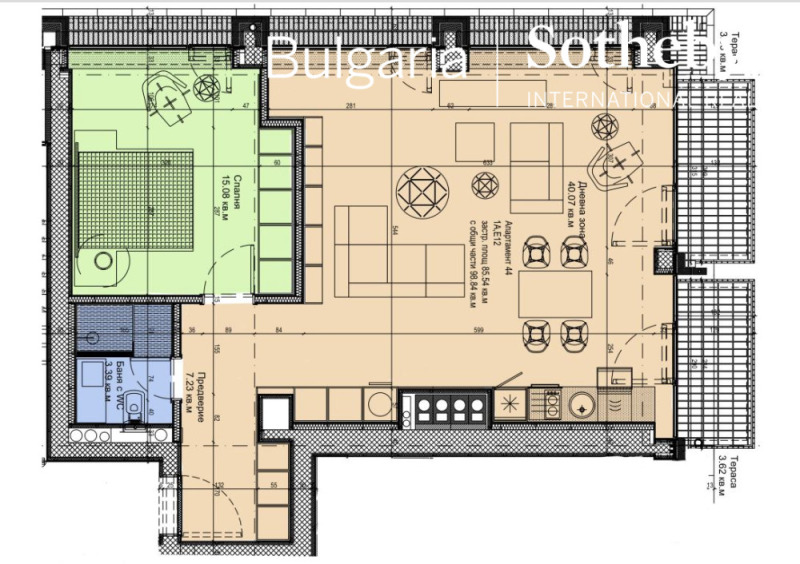 Satılık  1 yatak odası Sofia , Manastirski livadi , 99 metrekare | 50276944 - görüntü [17]