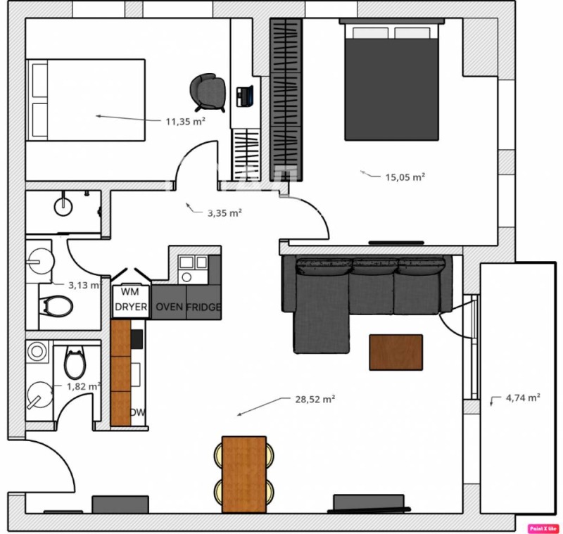 Eladó  2 hálószobás Sofia , Hladilnika , 94 négyzetméter | 70554038 - kép [4]