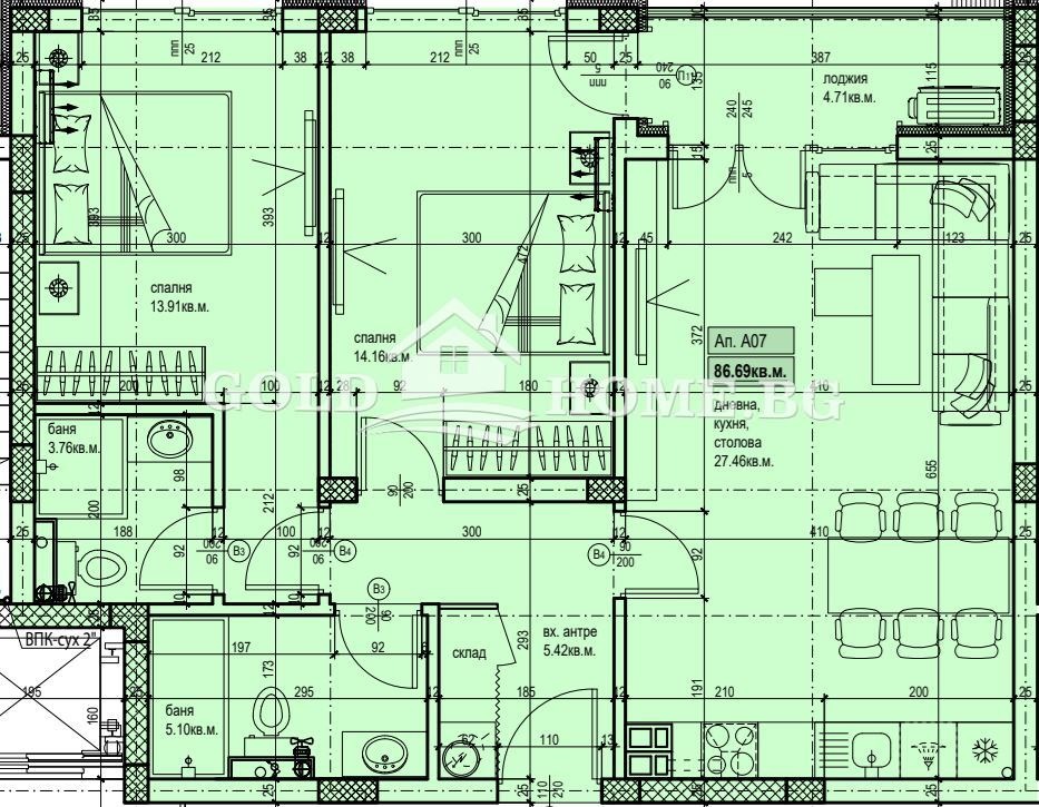 Продава 3-СТАЕН, гр. Пловдив, Христо Смирненски, снимка 2 - Апартаменти - 56267585