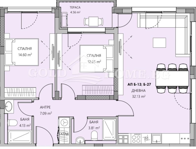 Myytävänä  2 makuuhuonetta Plovdiv , Ostromila , 104 neliömetriä | 35107330 - kuva [4]