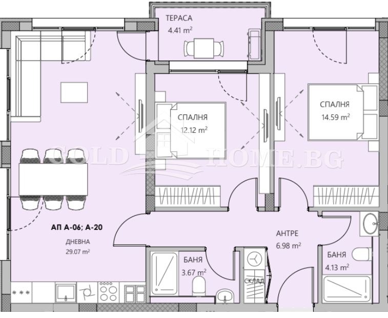 Myytävänä  2 makuuhuonetta Plovdiv , Ostromila , 104 neliömetriä | 35107330 - kuva [3]