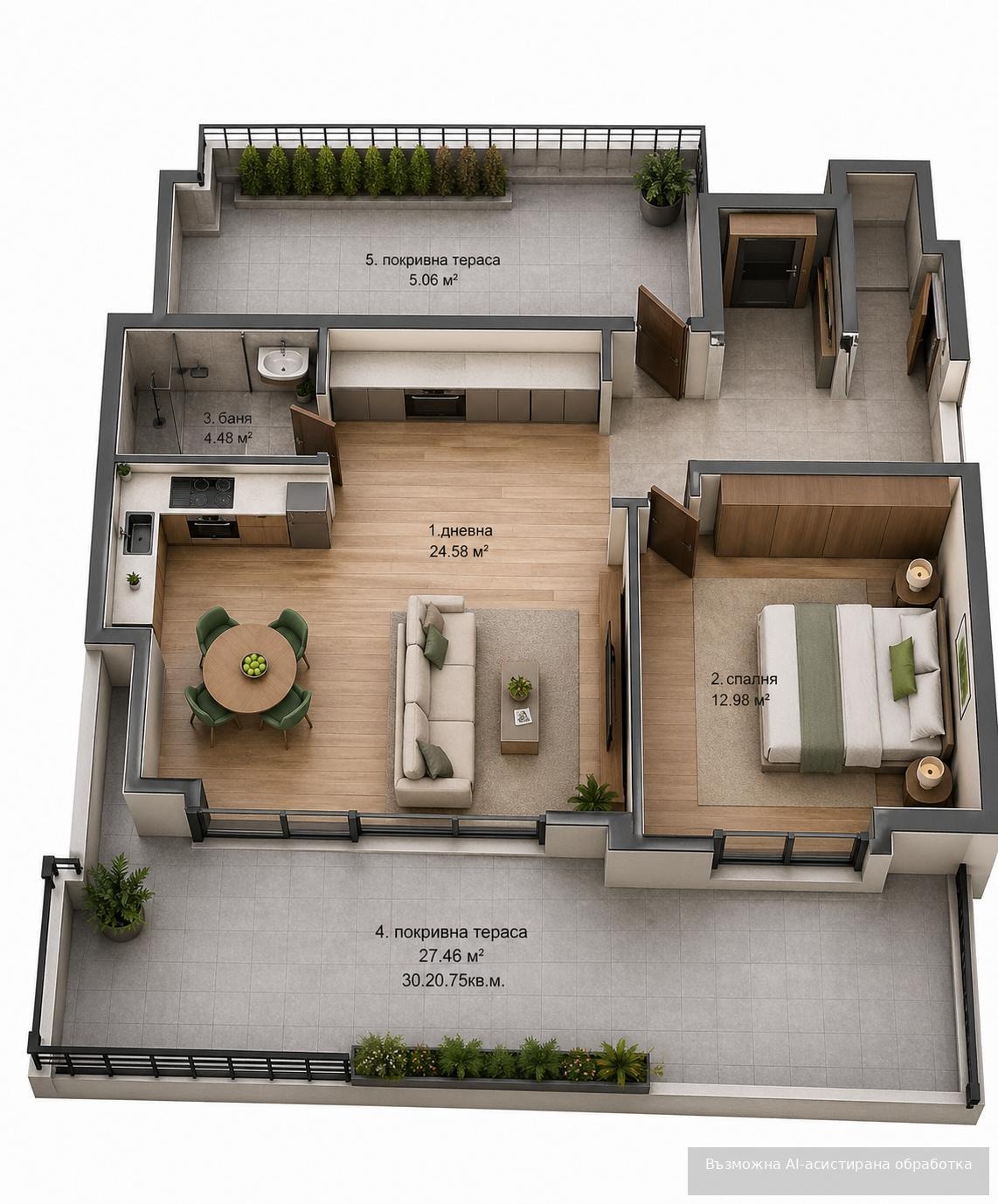 Продава 2-СТАЕН, гр. Пловдив, Кючук Париж, снимка 4 - Апартаменти - 54352810