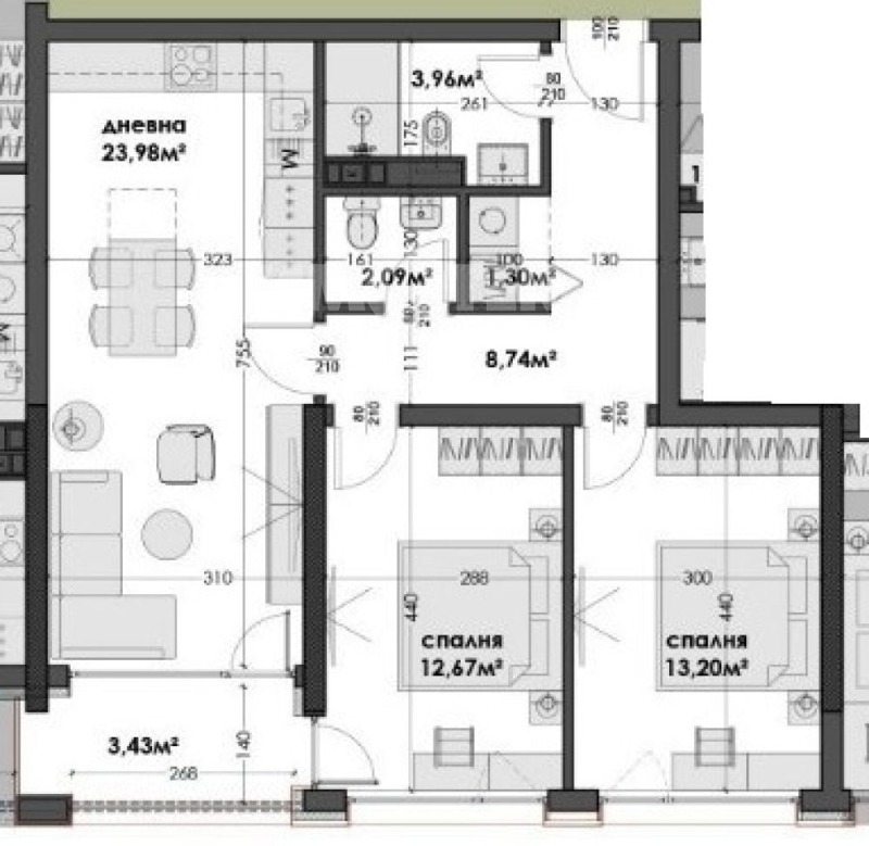 Myytävänä  2 makuuhuonetta Varna , Izgrev , 98 neliömetriä | 13479246 - kuva [5]