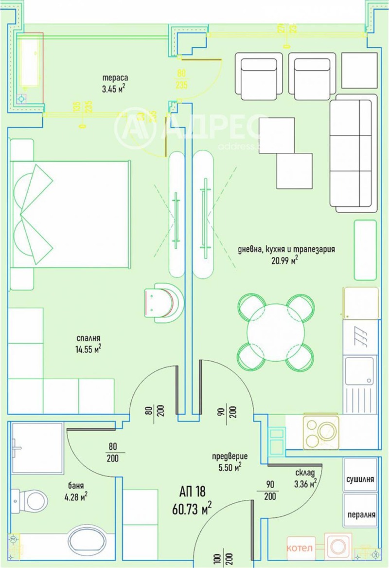 En venta  1 dormitorio Sofia , Malinova dolina , 75 metros cuadrados | 52935814 - imagen [4]