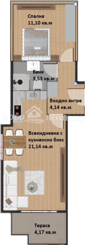 Продава 2-СТАЕН, гр. Пловдив, Христо Смирненски, снимка 2 - Апартаменти - 56129382