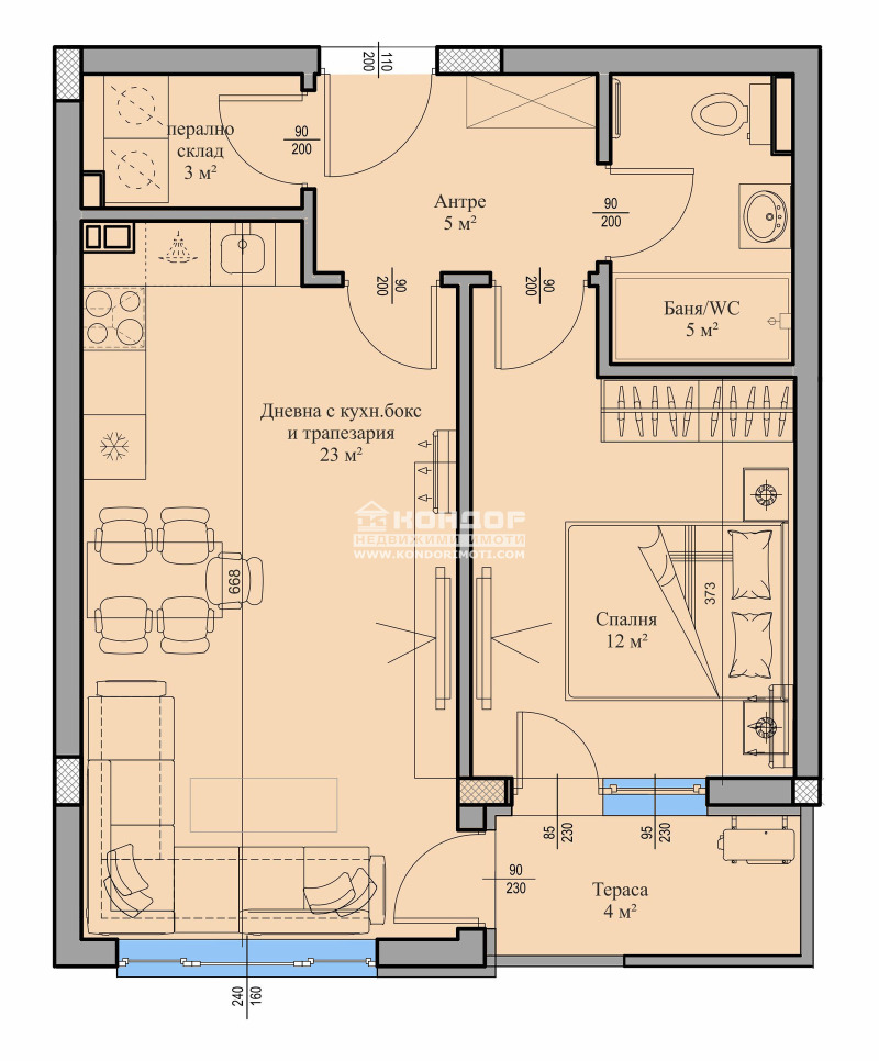 Myytävänä  1 makuuhuone Plovdiv , Vastanitšeski , 70 neliömetriä | 23600614 - kuva [2]
