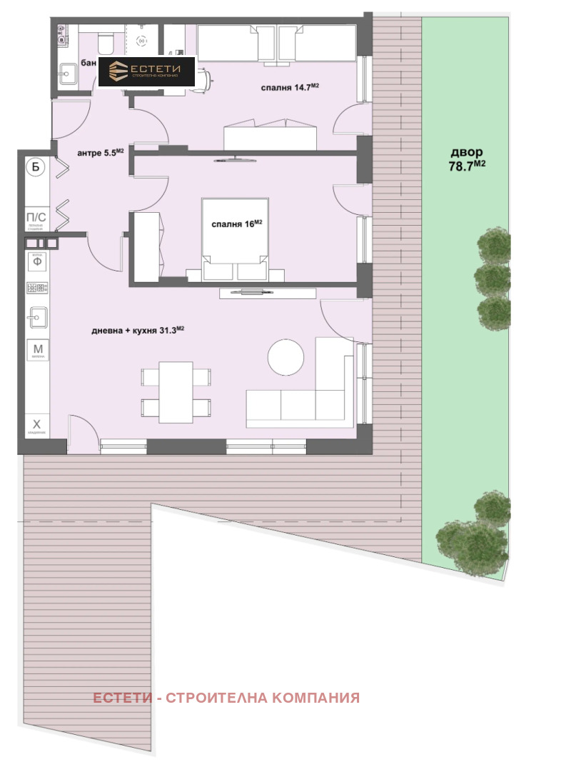Продава 3-СТАЕН в град Стара Загора, Железник - изток - 99 кв.м / 148 500 € » 290 440.76 лв., ЕСТЕТИ - СТРОИТЕЛНА КОМПАНИЯ