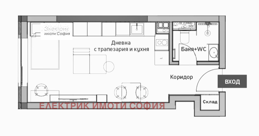 Продава 1-СТАЕН, гр. София, Център