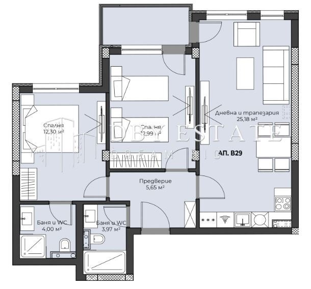 En venta  2 dormitorios Plovdiv , Jristo Smirnenski , 101 metros cuadrados | 62038173