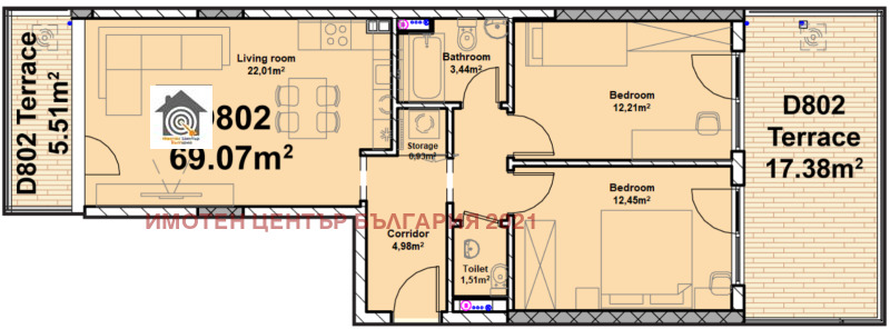 Продава 3-СТАЕН, гр. София, Полигона, снимка 1 - Aпартаменти - 46847543