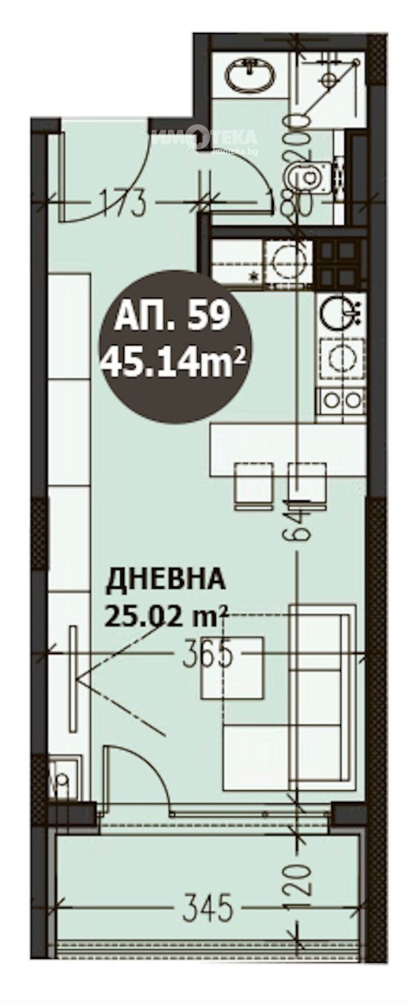 Продава 1-СТАЕН, гр. София, Малинова долина, снимка 4 - Aпартаменти - 47130420