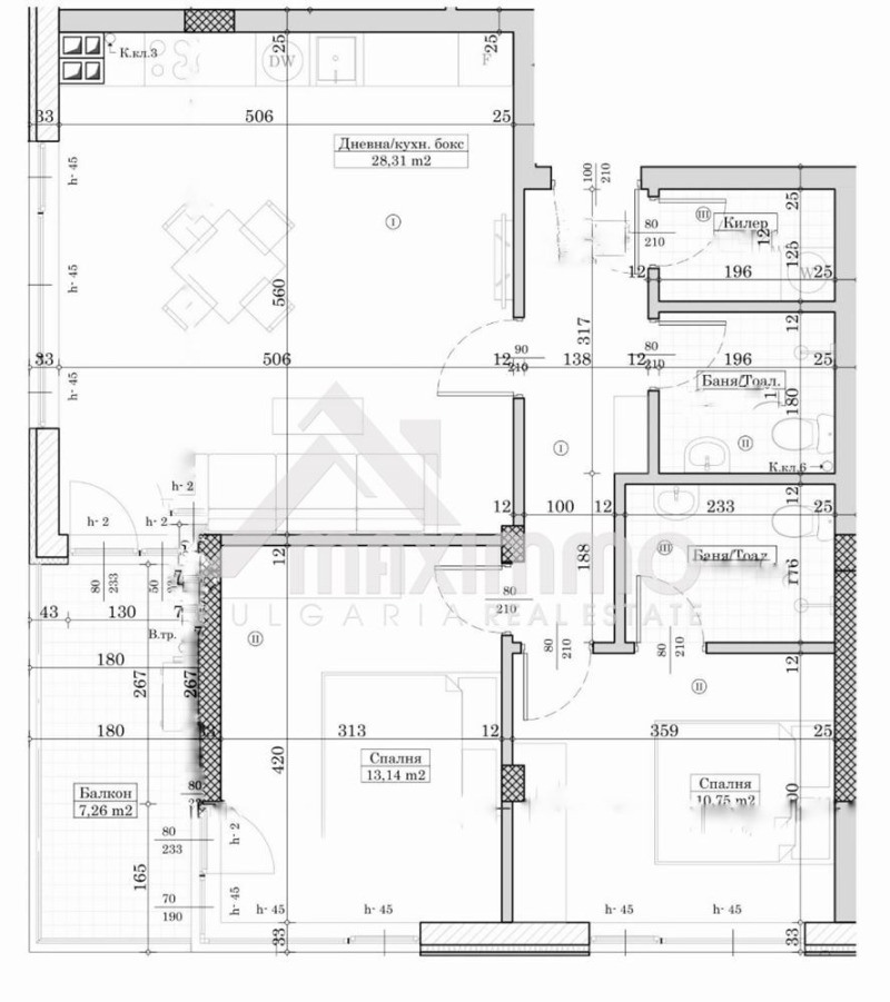 Myytävänä  2 makuuhuonetta Varna , Levski 1 , 105 neliömetriä | 86556495 - kuva [2]