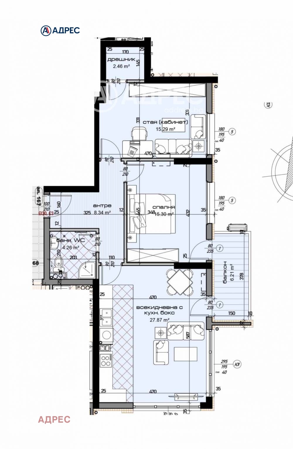 Продава 3-СТАЕН, гр. Варна, Младост 1, снимка 2 - Апартаменти - 56338022