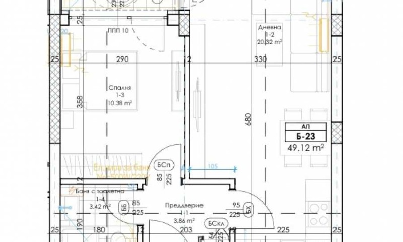 Продава  2-стаен град Пловдив , Беломорски , 58 кв.м | 44637484 - изображение [3]