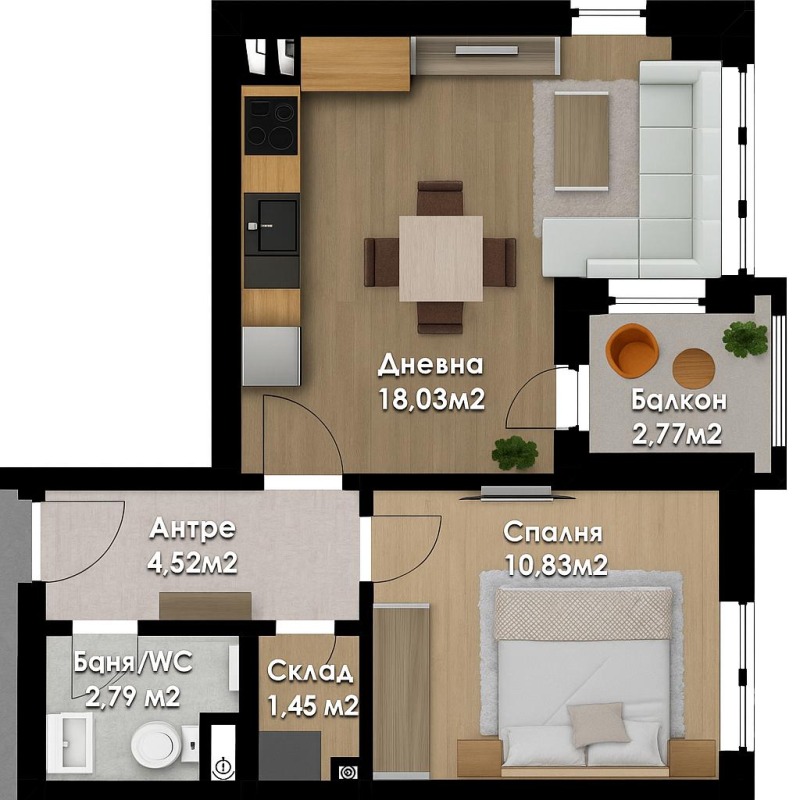 Продава  2-стаен град Пловдив , Южна дъга , 65 кв.м | 85991662 - изображение [9]