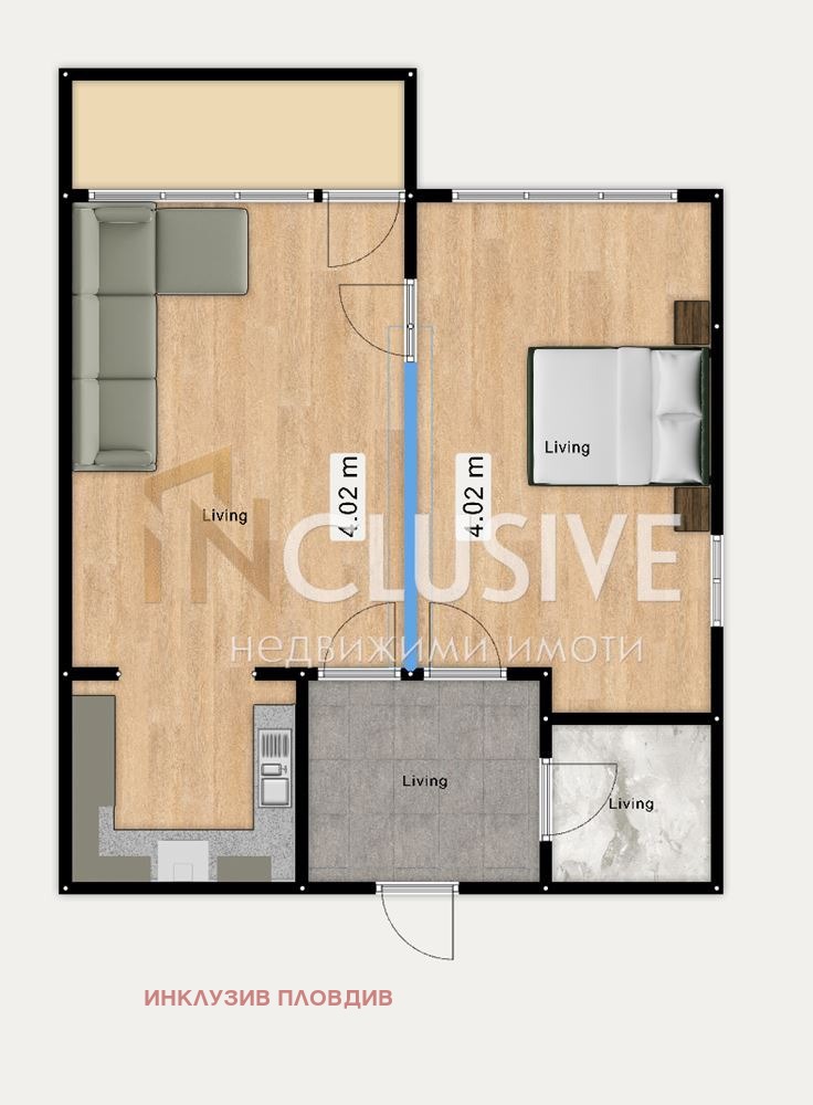 Продава 2-СТАЕН, гр. Пловдив, Кючук Париж, снимка 5 - Апартаменти - 53070204