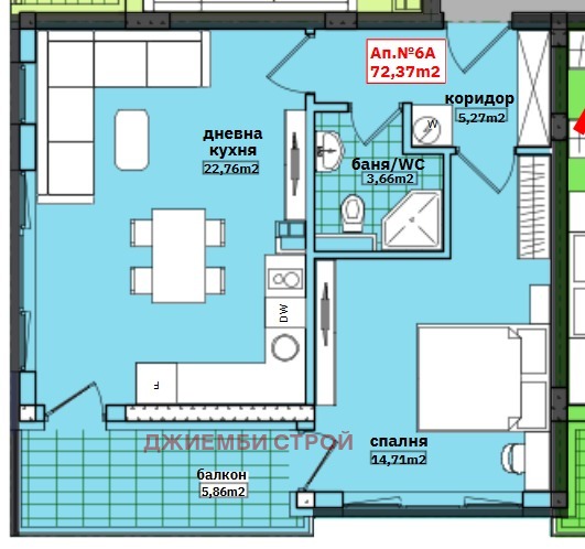 Satılık  1 yatak odası Burgas , Meden rudnik - zona V , 73 metrekare | 28534180 - görüntü [5]